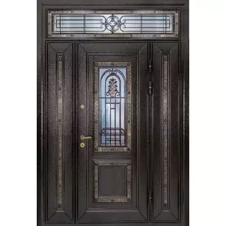 Парадная дверь с коваными решетками