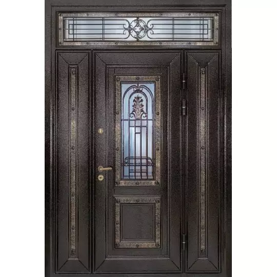 парадная дверь с коваными решетками